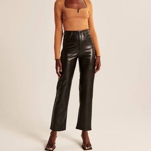 Abercrombie and Fitch Ultra highwaisted ankle straight Leather Pants